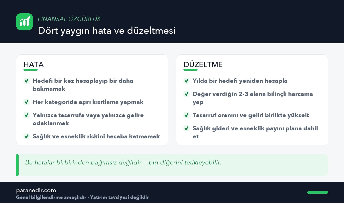 Finansal özgürlük yolunda dört yaygın hata ve düzeltmeleri