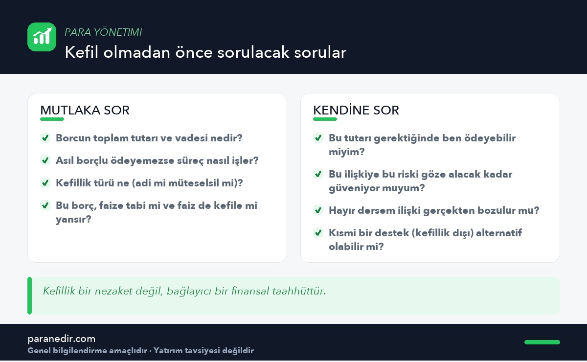Kefil olmadan önce sorulması gereken sorular