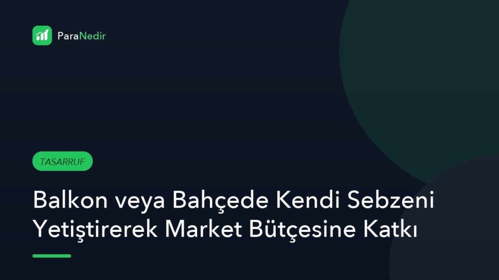 Balkon veya Bahçede Kendi Sebzeni Yetiştirerek Market Bütçesine Katkı
